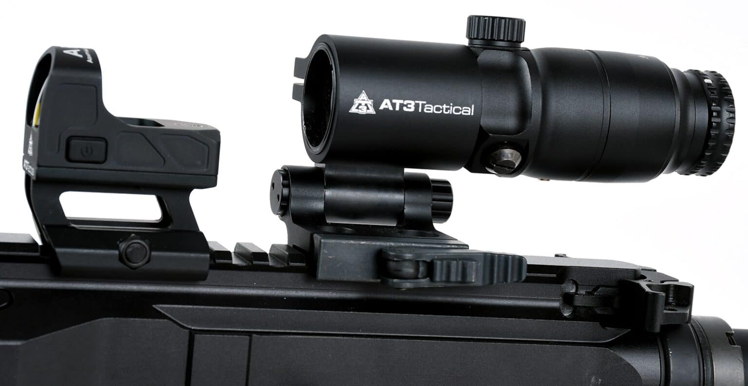 AT3™ 4xRDM™ 4X Red Dot Magnifier with Flip-to-Side Mount | AT3 Tactical