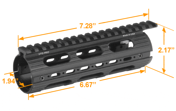 UTG Pro 7" AR-15 Drop-in Handguard - Carbine Length Super Slim